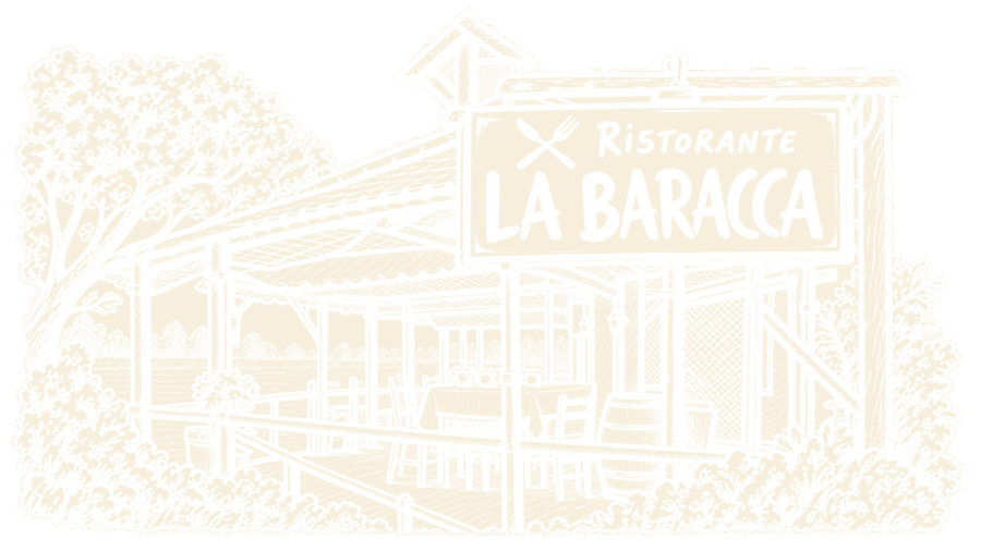 Insegna storica del Ristorante La Baracca sull'argine del Po